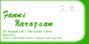 fanni marozsan business card